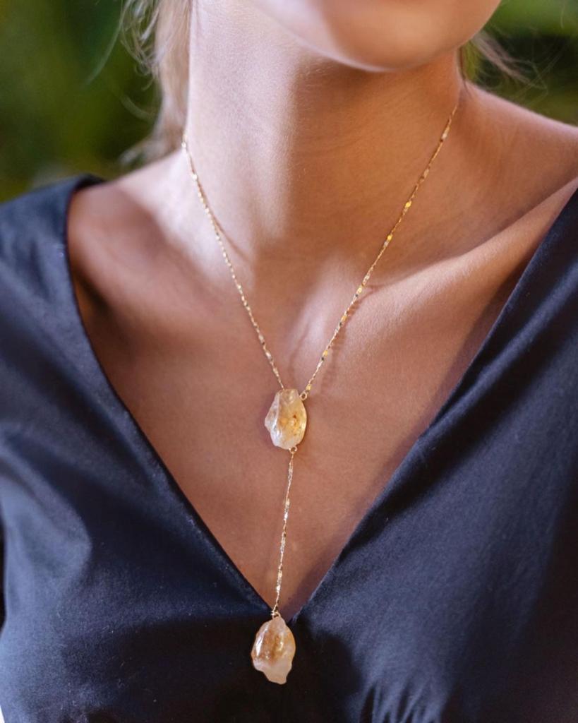 Sun Pendulum necklace -Citrine Stone